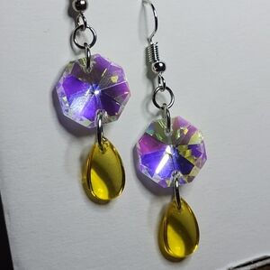 Beautiful multicolored and yellow sun catcher earrings.